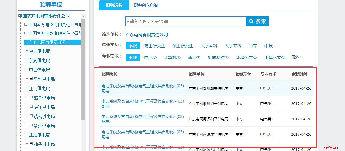 南方電網網申流程