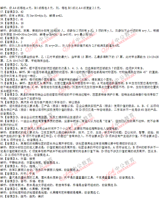 山西公務(wù)員考試行測(cè)